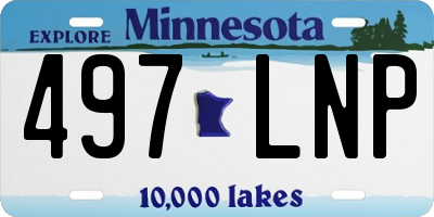 MN license plate 497LNP