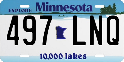 MN license plate 497LNQ