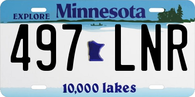 MN license plate 497LNR