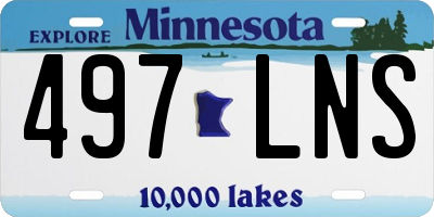 MN license plate 497LNS