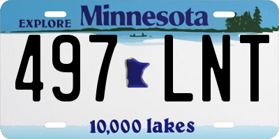 MN license plate 497LNT