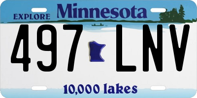 MN license plate 497LNV