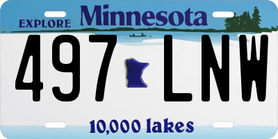 MN license plate 497LNW