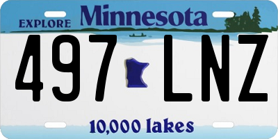 MN license plate 497LNZ