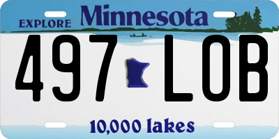 MN license plate 497LOB