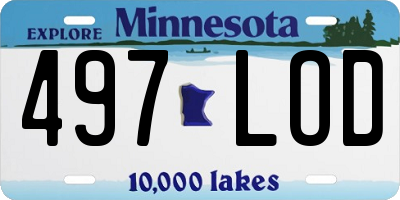 MN license plate 497LOD