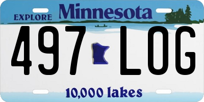 MN license plate 497LOG
