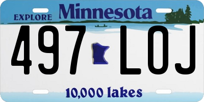 MN license plate 497LOJ