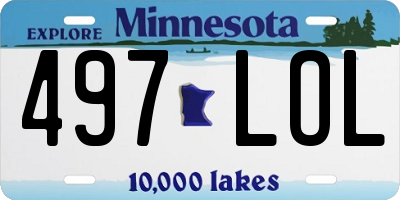 MN license plate 497LOL