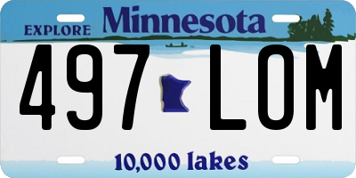 MN license plate 497LOM