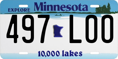 MN license plate 497LOO