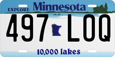 MN license plate 497LOQ
