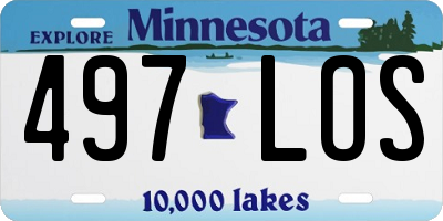 MN license plate 497LOS