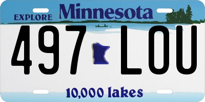 MN license plate 497LOU