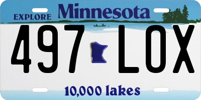 MN license plate 497LOX