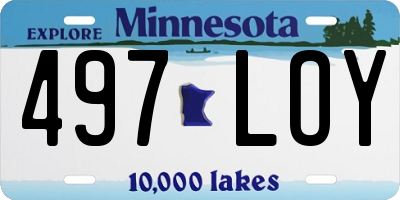 MN license plate 497LOY