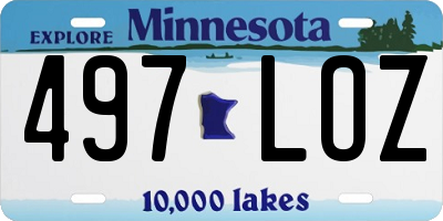 MN license plate 497LOZ