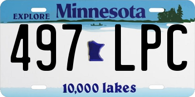 MN license plate 497LPC