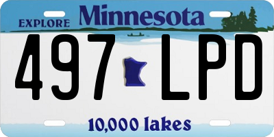MN license plate 497LPD