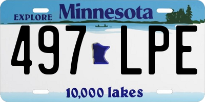 MN license plate 497LPE