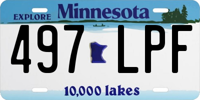 MN license plate 497LPF