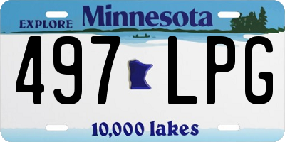 MN license plate 497LPG