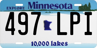 MN license plate 497LPI