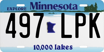MN license plate 497LPK