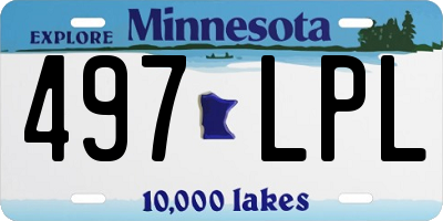 MN license plate 497LPL