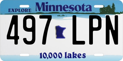 MN license plate 497LPN