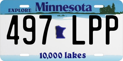 MN license plate 497LPP