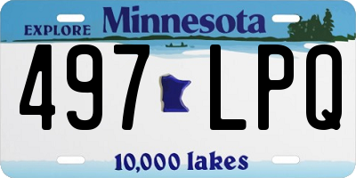 MN license plate 497LPQ
