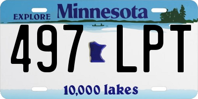 MN license plate 497LPT