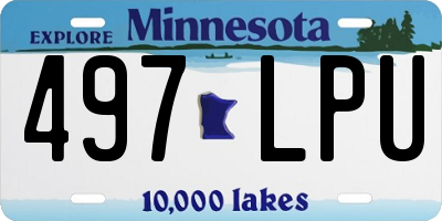 MN license plate 497LPU