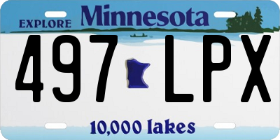 MN license plate 497LPX