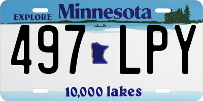 MN license plate 497LPY