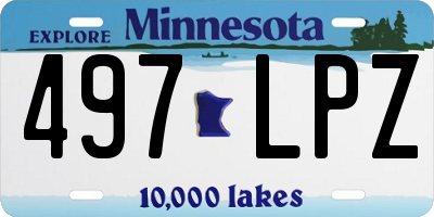 MN license plate 497LPZ