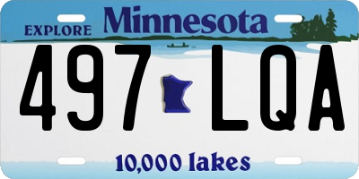 MN license plate 497LQA