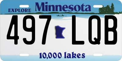 MN license plate 497LQB