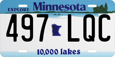 MN license plate 497LQC