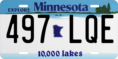 MN license plate 497LQE