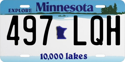MN license plate 497LQH