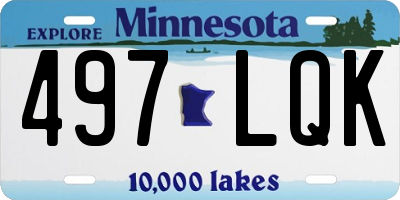 MN license plate 497LQK