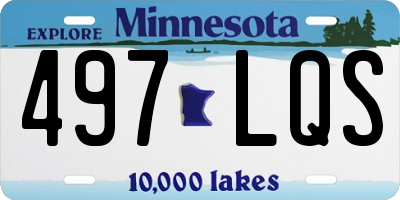 MN license plate 497LQS