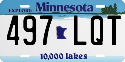 MN license plate 497LQT