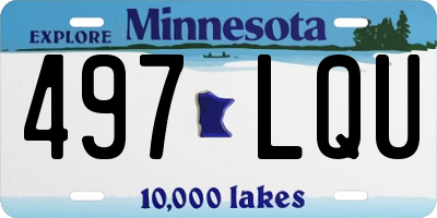 MN license plate 497LQU