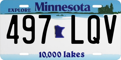 MN license plate 497LQV