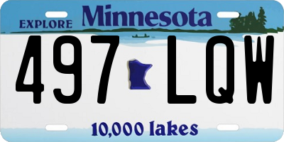 MN license plate 497LQW