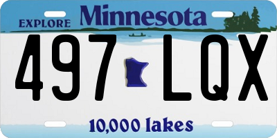 MN license plate 497LQX