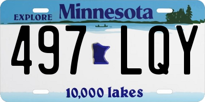 MN license plate 497LQY